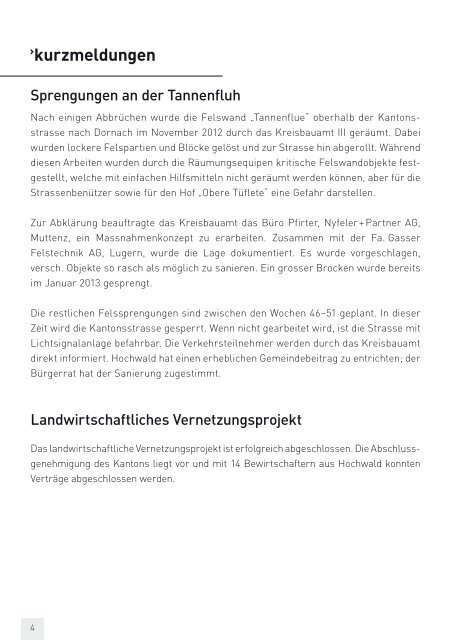 Gemeinde Hochwald Hobel aktuell 4 | 2013 - firma-web.ch
