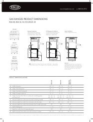 GAS RANGES PRODUCT DIMENSIONS - Fisher & Paykel