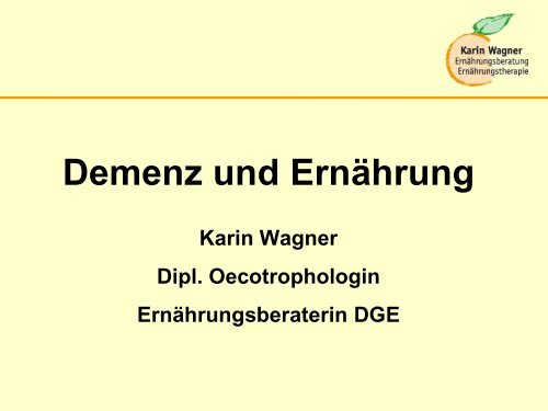 Demenz und Ernährung