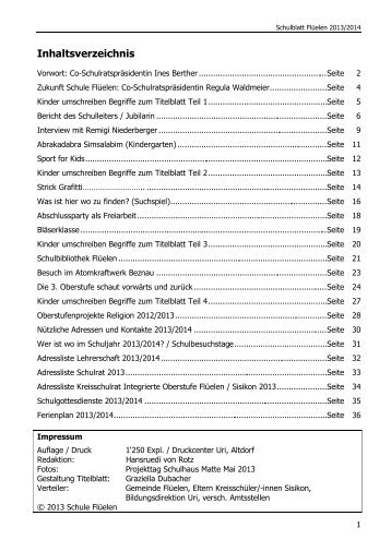 Schulblatt - Gemeinde Flüelen