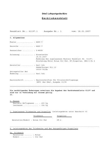 ASSO V - Daec Deutscher Aeroclub