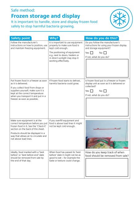 Freezing Food and Frozen Food Safety
