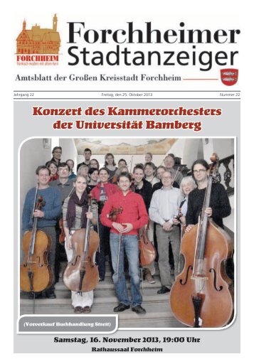 Stadtanzeiger Nr. 22 vom 25.10.2013 - Forchheim