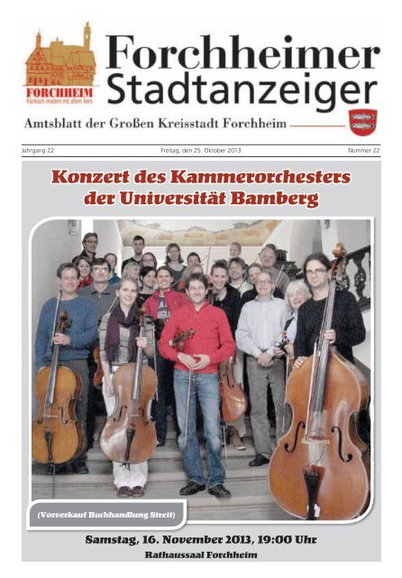 Stadtanzeiger Nr. 22 vom 25.10.2013 - Forchheim