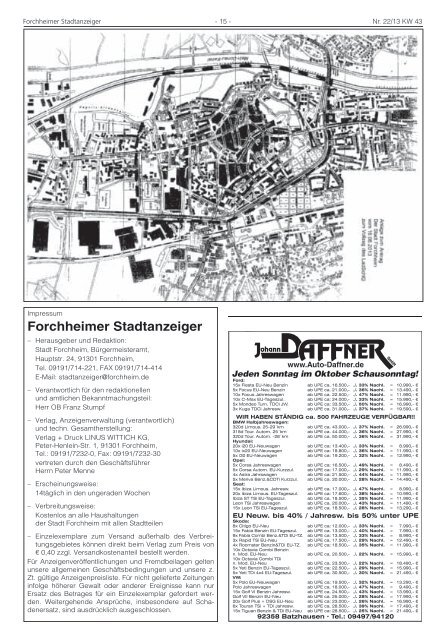 Stadtanzeiger Nr. 22 vom 25.10.2013 - Forchheim