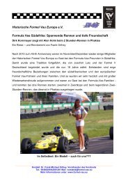 Historische Formel Vau Europa e.V. Formula Vee Südafrika ...