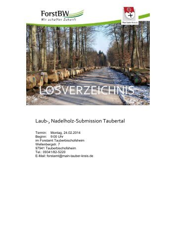 Laub-, Nadelholz-Submission Taubertal - ForstBW