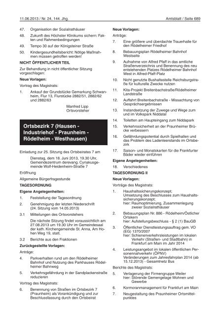 Amtsblatt Nr. 24/2013 S. 685 - 720 (pdf, 2.3 MB) - Frankfurt am Main