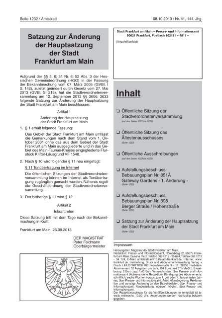 AMTSBLATT - Frankfurt am Main