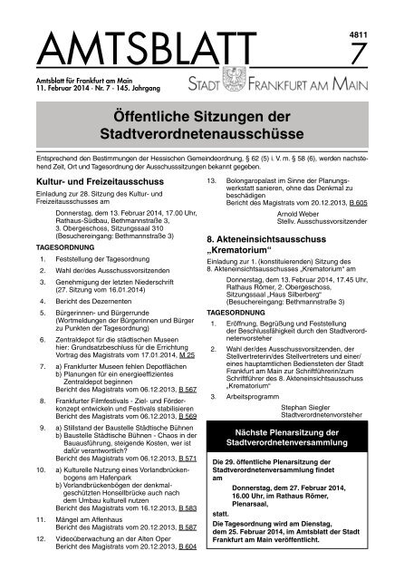 Amtsblatt Nr. 7_2014 S. 113 - 156 (PDF 3.3 MB) - Frankfurt am Main