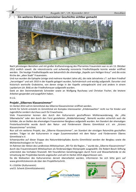 1. Teil Seite 1 - 16 Ausgabe 287 - Frauenstein im Erzgebirge