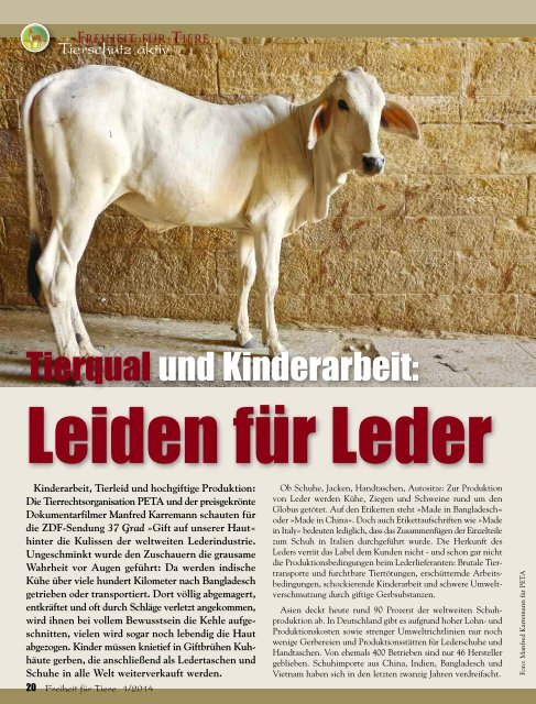 pdf-download Freiheit für Tiere 1/2014 - Magazin Freiheit für Tiere