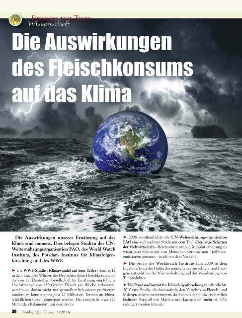 pdf-download Freiheit für Tiere 1/2014 - Magazin Freiheit für Tiere