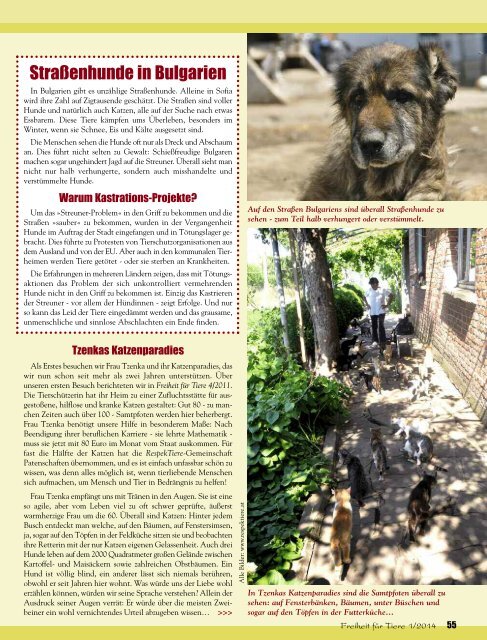 pdf-download Freiheit für Tiere 1/2014 - Magazin Freiheit für Tiere