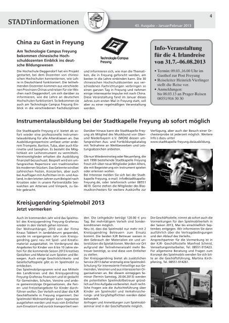 43. Ausgabe - Januar/Februar 2013 - Stadt Freyung