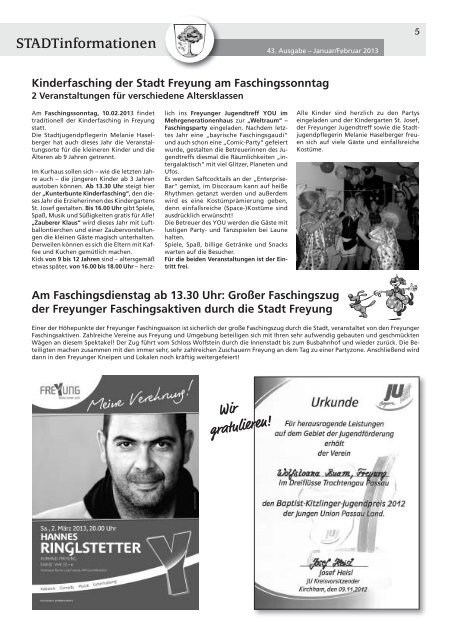 43. Ausgabe - Januar/Februar 2013 - Stadt Freyung