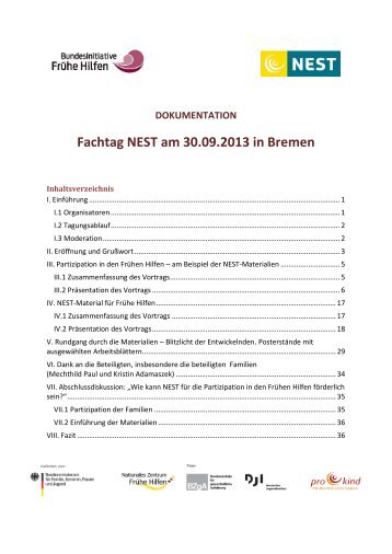 Dokumentation Fachtag NEST Bremen - Nationales Zentrum Frühe ...