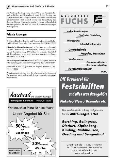 BürgermagaziN - Druckerei Fuchs GmbH