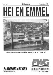 Hei en Emmel, Ausgabe 59 (3. Ausgabe 2013) - Freie ...