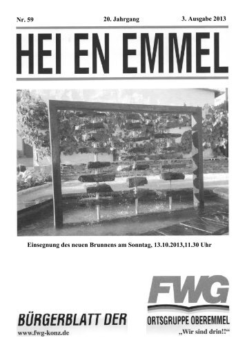 Hei en Emmel, Ausgabe 59 (3. Ausgabe 2013) - Freie ...