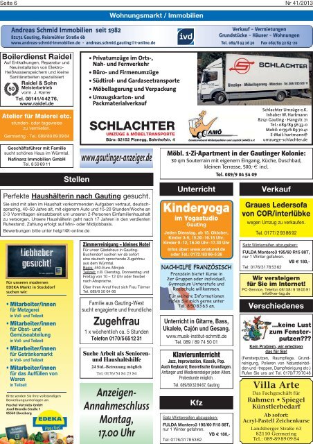 Gautinger / Planegger Anzeiger vom 09.10.2013