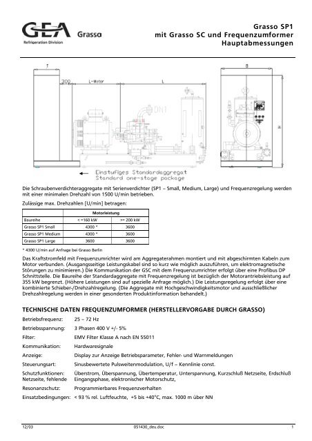 Grasso Schraubenverdichteraggregate SP1, SP2, SPDuo ...