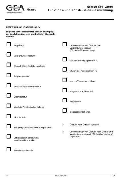 Grasso Schraubenverdichteraggregate SP1, SP2, SPDuo ...