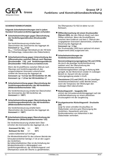 Grasso Schraubenverdichteraggregate SP1, SP2, SPDuo ...