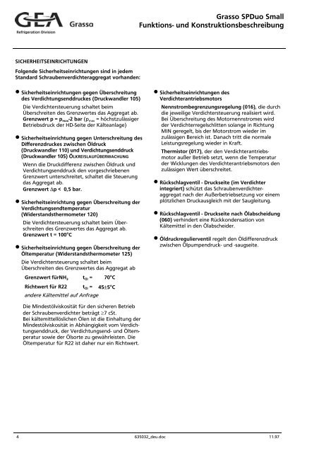 Grasso Schraubenverdichteraggregate SP1, SP2, SPDuo ...