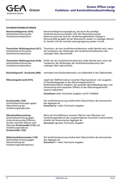 Grasso Schraubenverdichteraggregate SP1, SP2, SPDuo ...