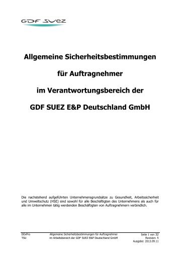 Si-Bestimmungen GDF SUEZ-20130911_rev.5 - GDF SUEZ E&P ...