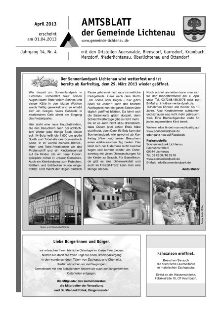 Amtsblatt herunterladen - Gemeinde Lichtenau