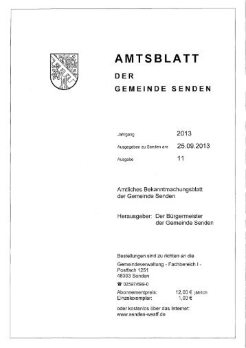 AMTSBLATT - Gemeinde Senden