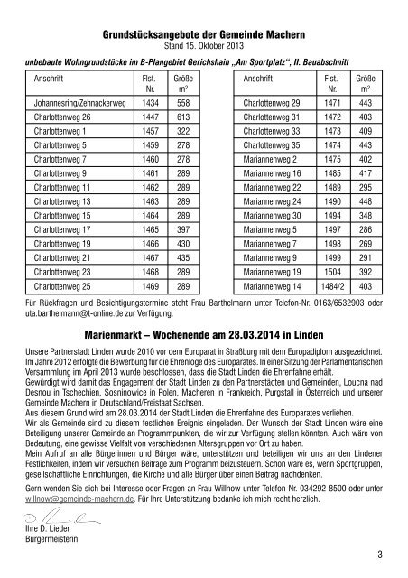 Amtsblatt Nr. 228 November 2013 - Gemeinde Machern