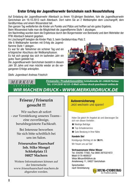 Amtsblatt Nr. 228 November 2013 - Gemeinde Machern