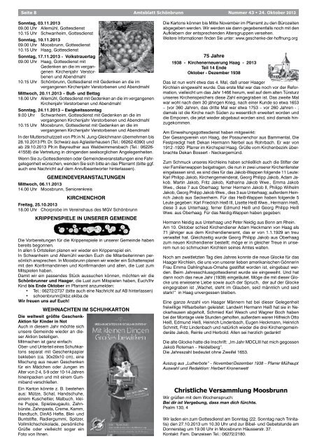 Amtsblatt KW 43 vom 24.10.2013 - Schönbrunn
