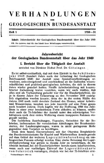 1949 - Geologische Bundesanstalt