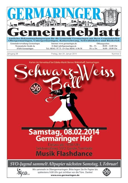 Schwarz-Weiss Ball - Gemeinde Germaringen