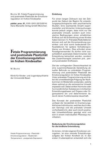 Gruppe 7: Fetal Programming - Stress, kognitive Entwicklung und ...