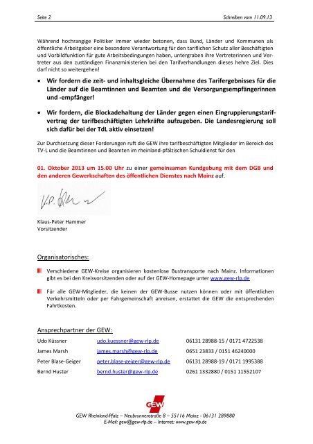 Aufruf zur Kundgebung - GEW Rheinland-Pfalz