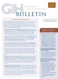 GIH Bulletin: August 19, 2013 - Grantmakers In Health