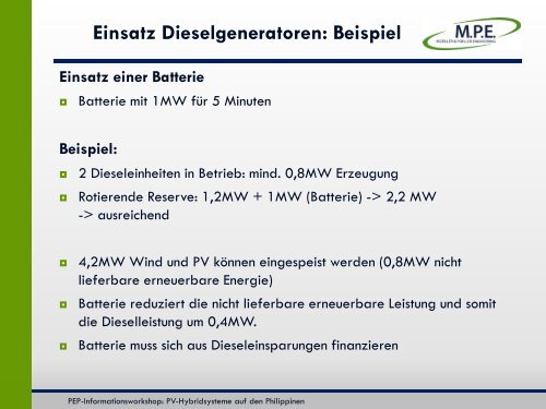 Technische Herausforderungen bei der Integration von PV in ... - GIZ