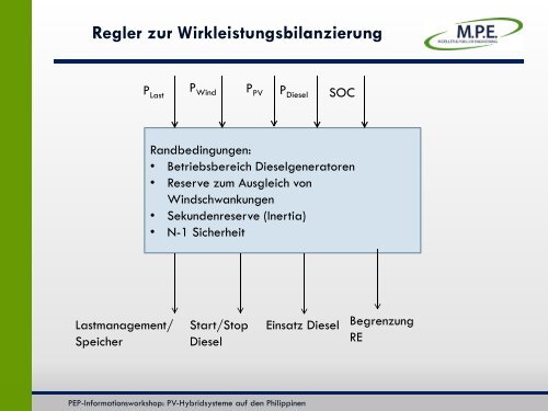 Technische Herausforderungen bei der Integration von PV in ... - GIZ