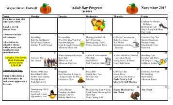 Adult Day Program November 2013 - Broome County, NY