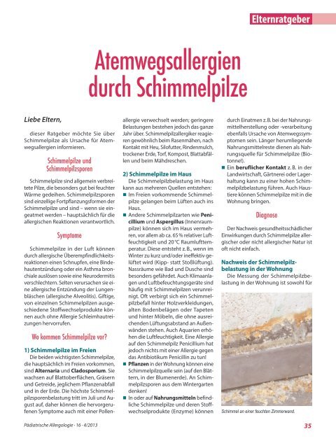 Atemwegsallergien durch Schimmelpilze - Gesellschaft für ...