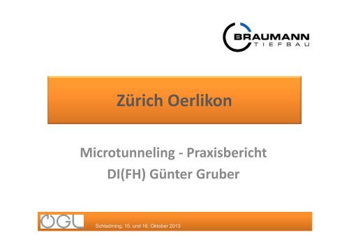 Praxisbericht zu den Microtunneling-Vortrieben beim Projekt ...