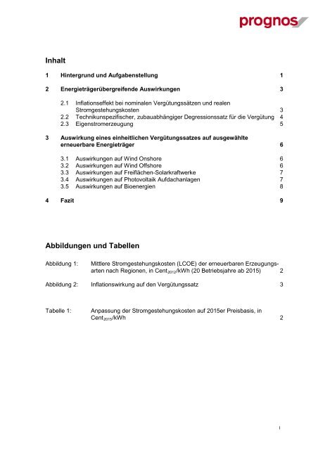 Kurzexpertise zur EEG -Reform PROGNOS - Greenpeace