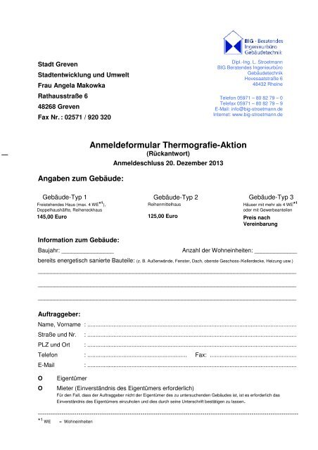 Anmeldeformular Thermografie-Aktion - Stadt Greven
