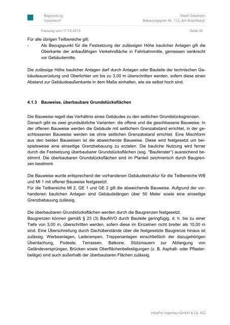 Bebauungsplan Nr. 112 „Am Kirschberg“ - Stadt Griesheim