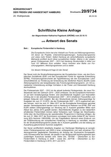 20/9734 Europäische Fördermittel in Hamburg - Grüne ...